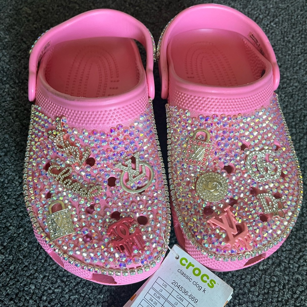 Bedazzled Crocs, Size J3